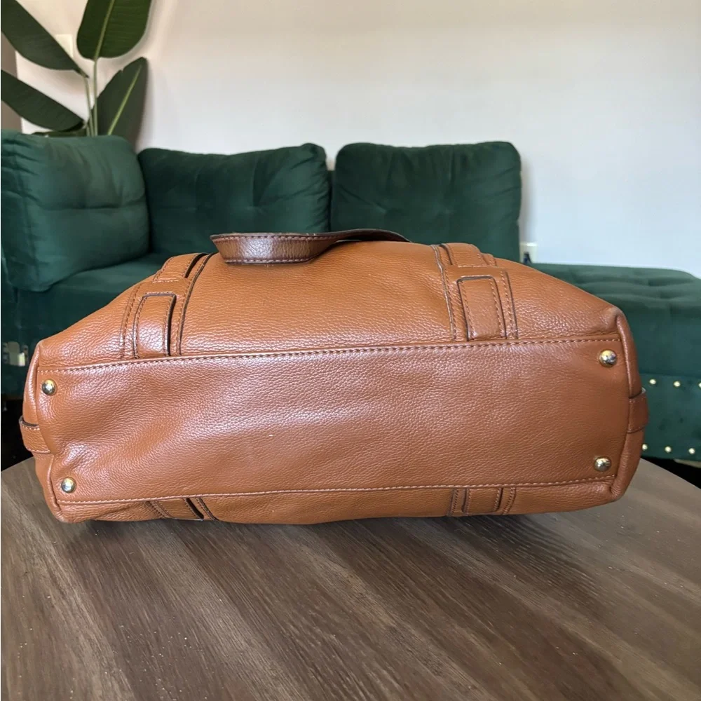 Michael Kors Timeless Brown Leather Satchel - Picture 9 of 16